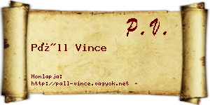 Páll Vince névjegykártya