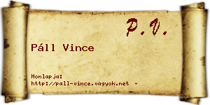 Páll Vince névjegykártya